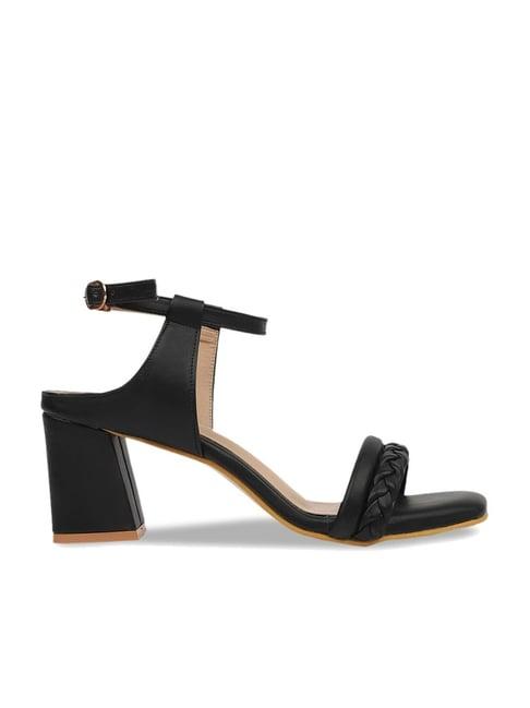 iconics women's black ankle strap sandals