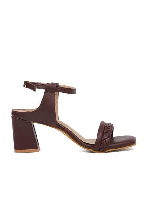 iconics women's chocolate ankle strap sandals