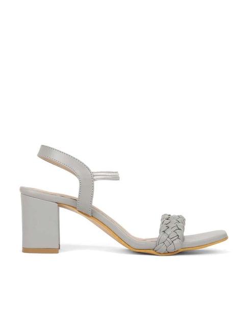 iconics women's grey ankle strap sandals