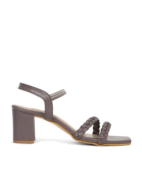 iconics women's grey ankle strap sandals