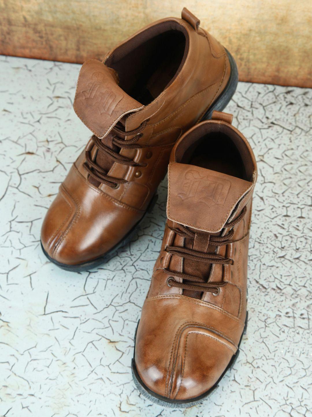 id men brown leather ankle boots