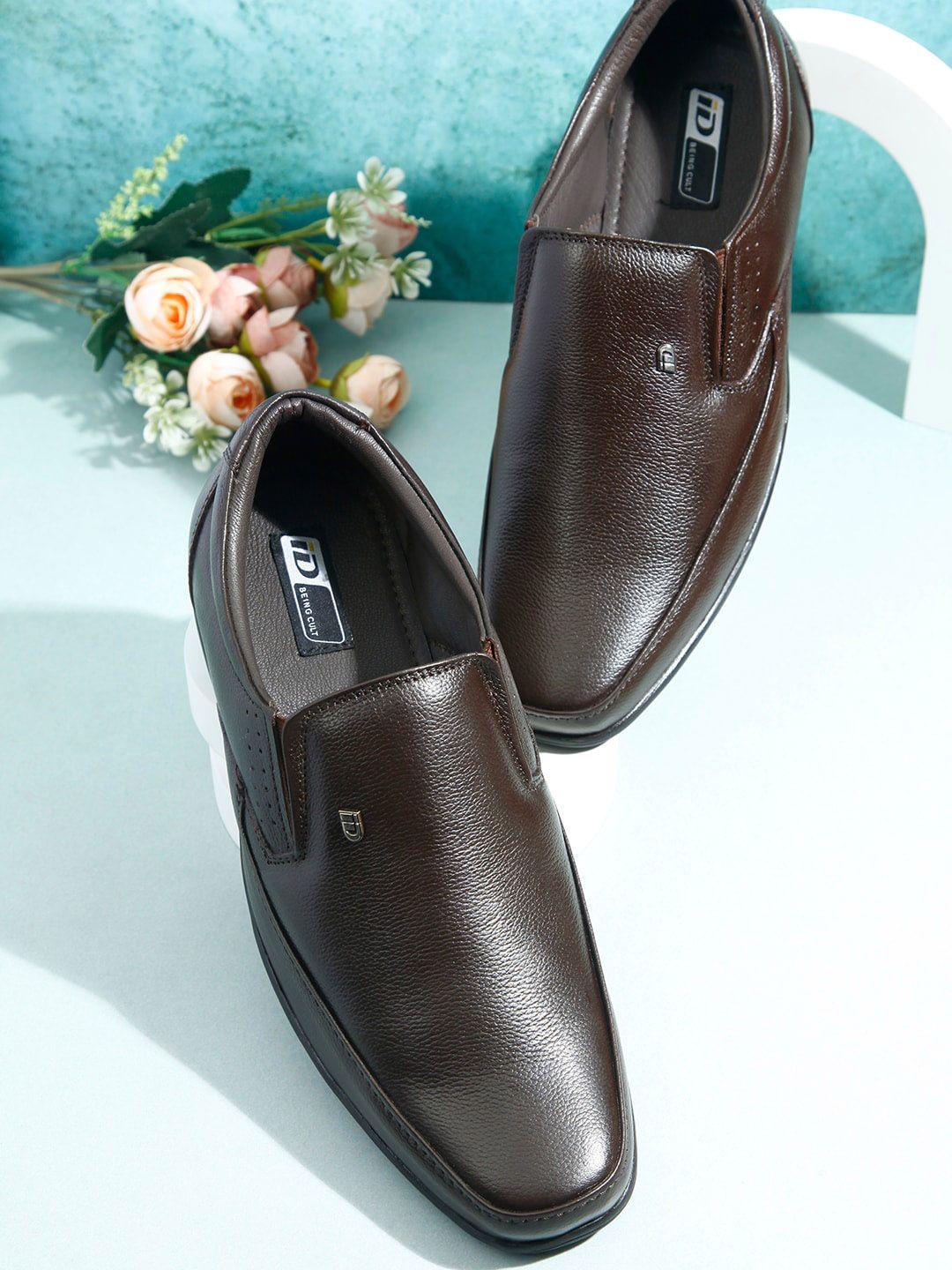 id men leather formal slip-on shoes
