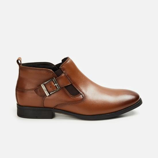 id men solid leather boots