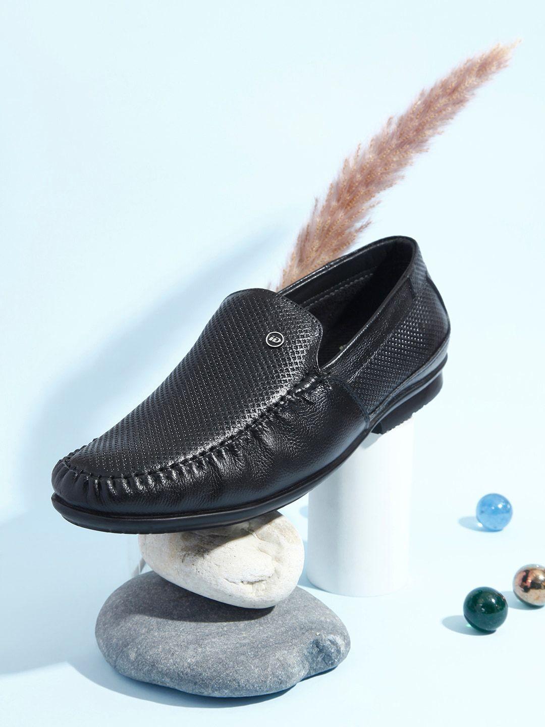 id men textured lightweight leather penny loafers