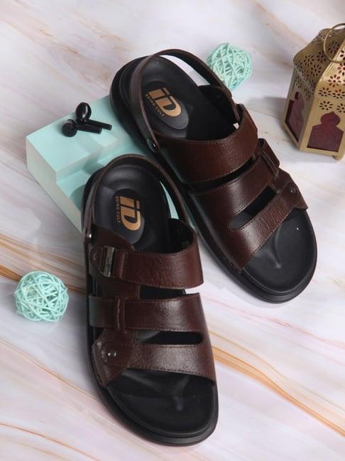 id men's brown sling back sandals