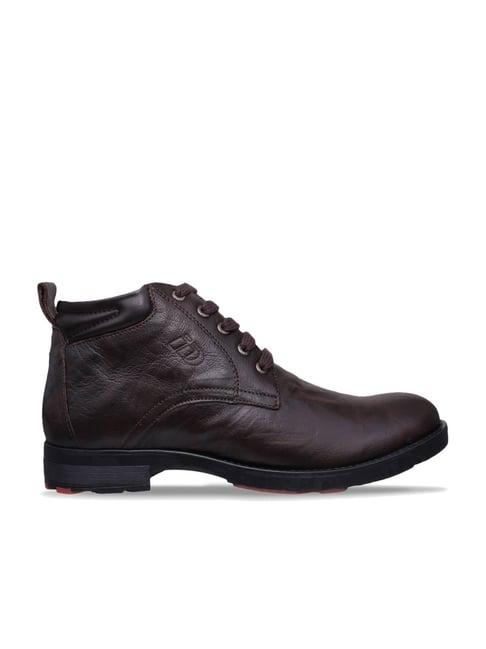 id men's dark brown derby boots