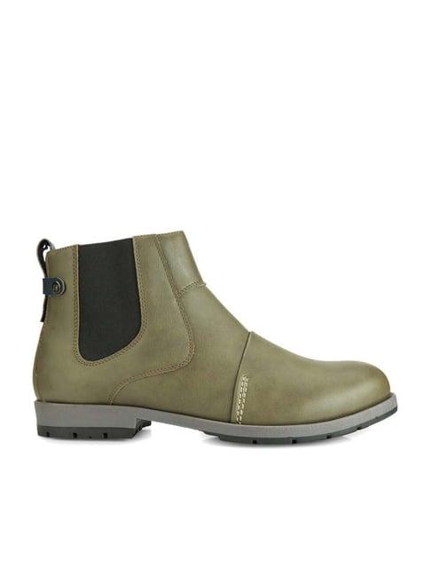 id men's olive green chelsea boots