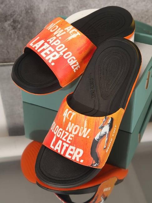id men's orange slides