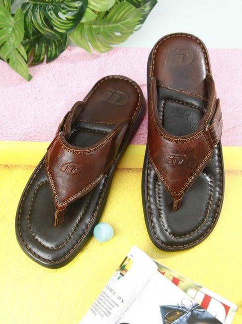 id men's tan thong sandals