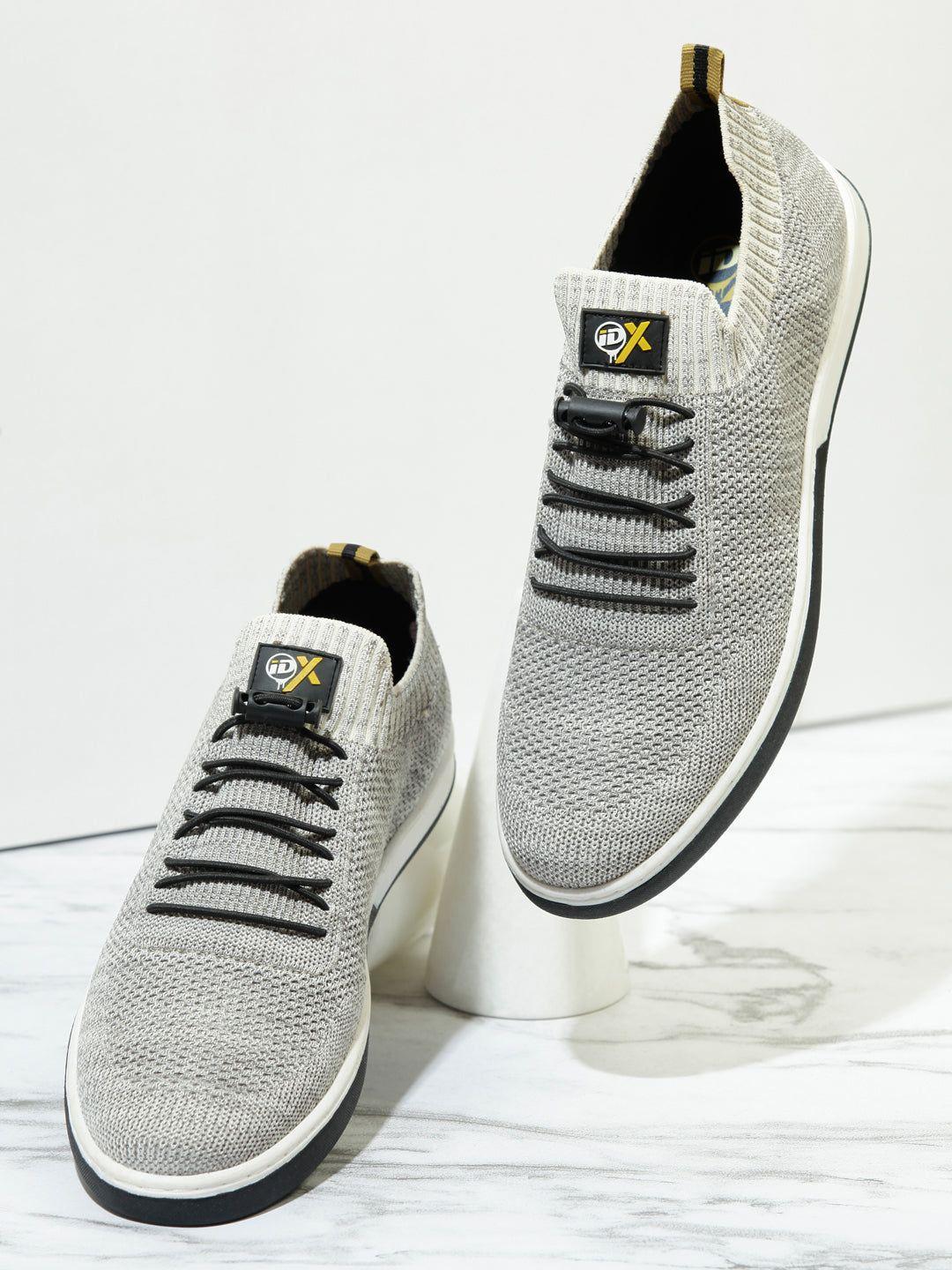 id men beige woven design sneakers