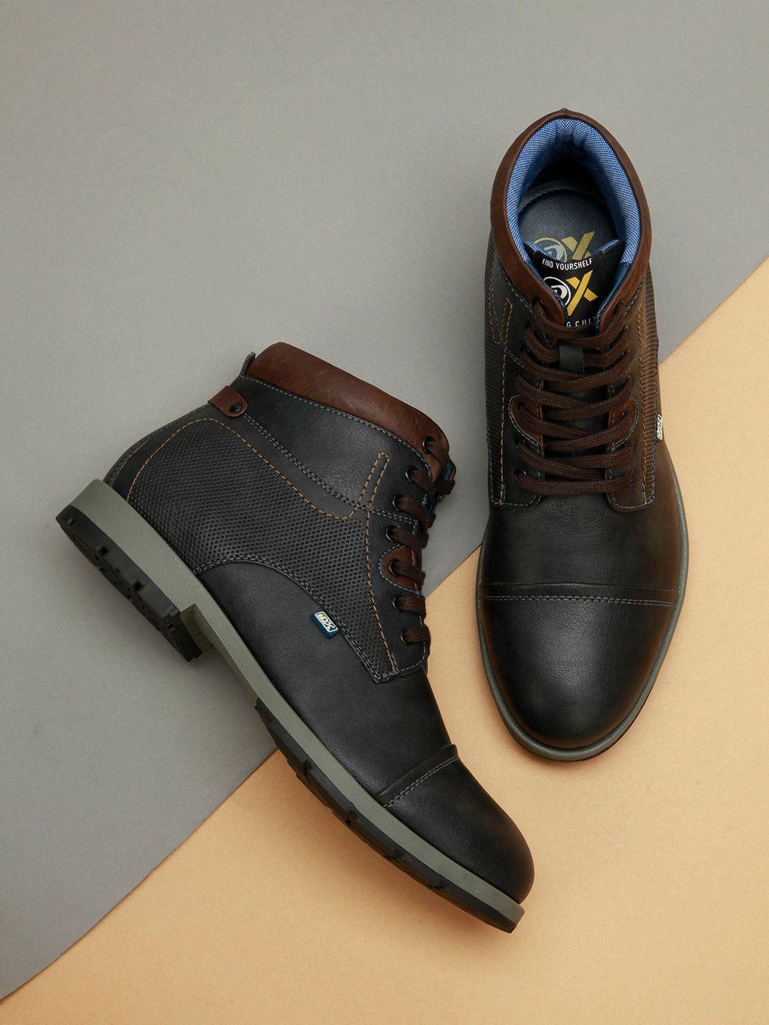 id men black casual boot shoes