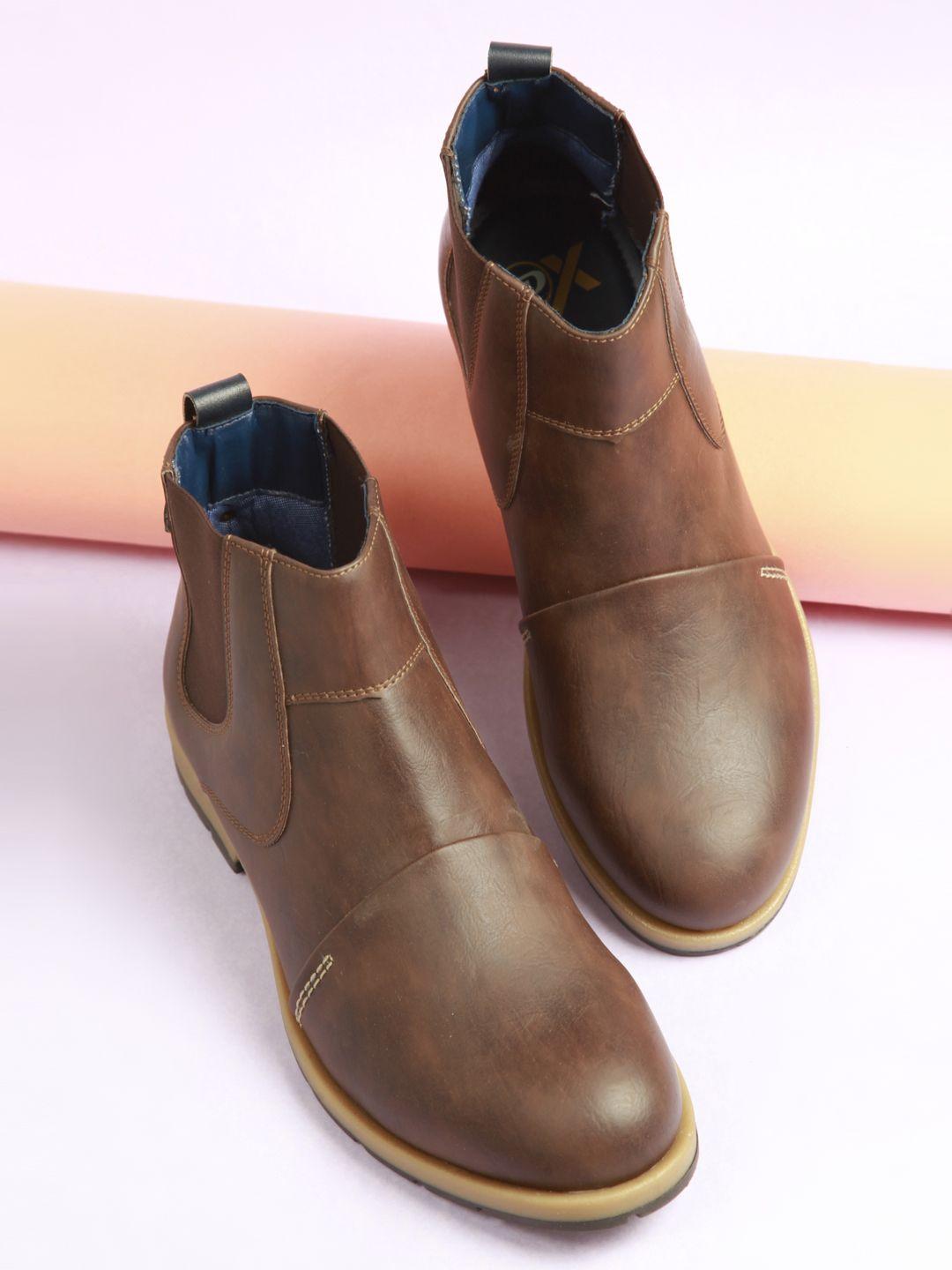id men brown solid chelsea boots