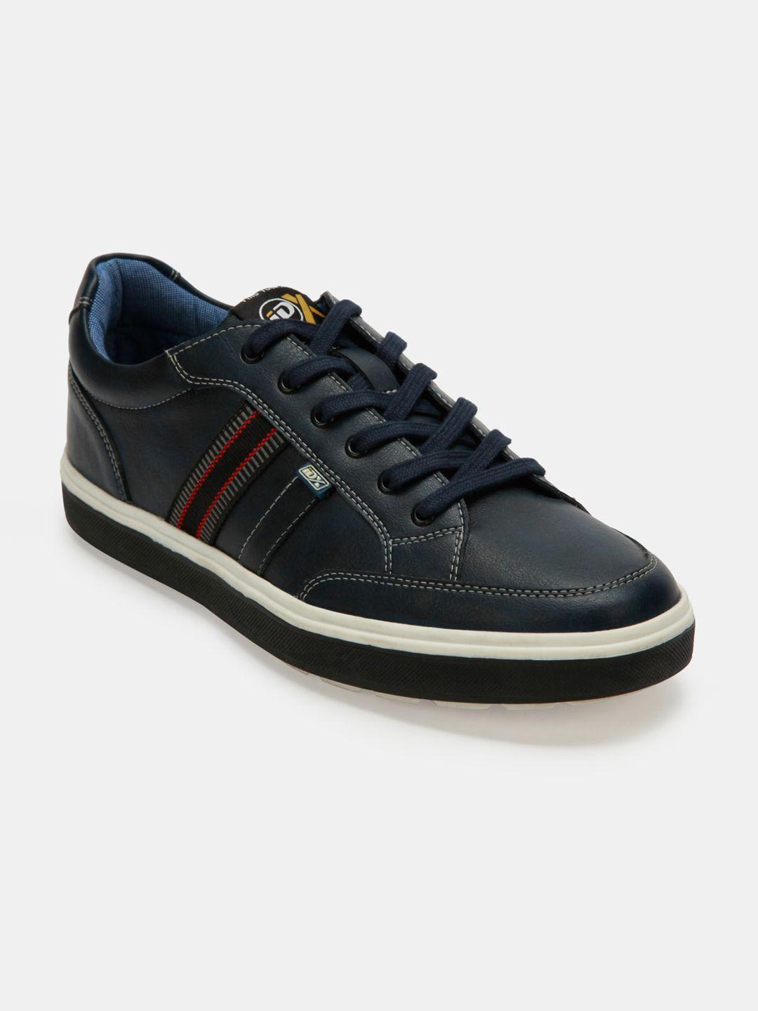 id men navy blue solid sneakers