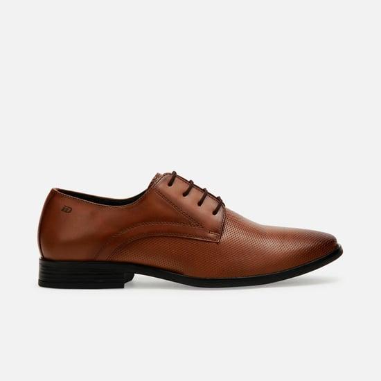 id men textured formal leather shoes