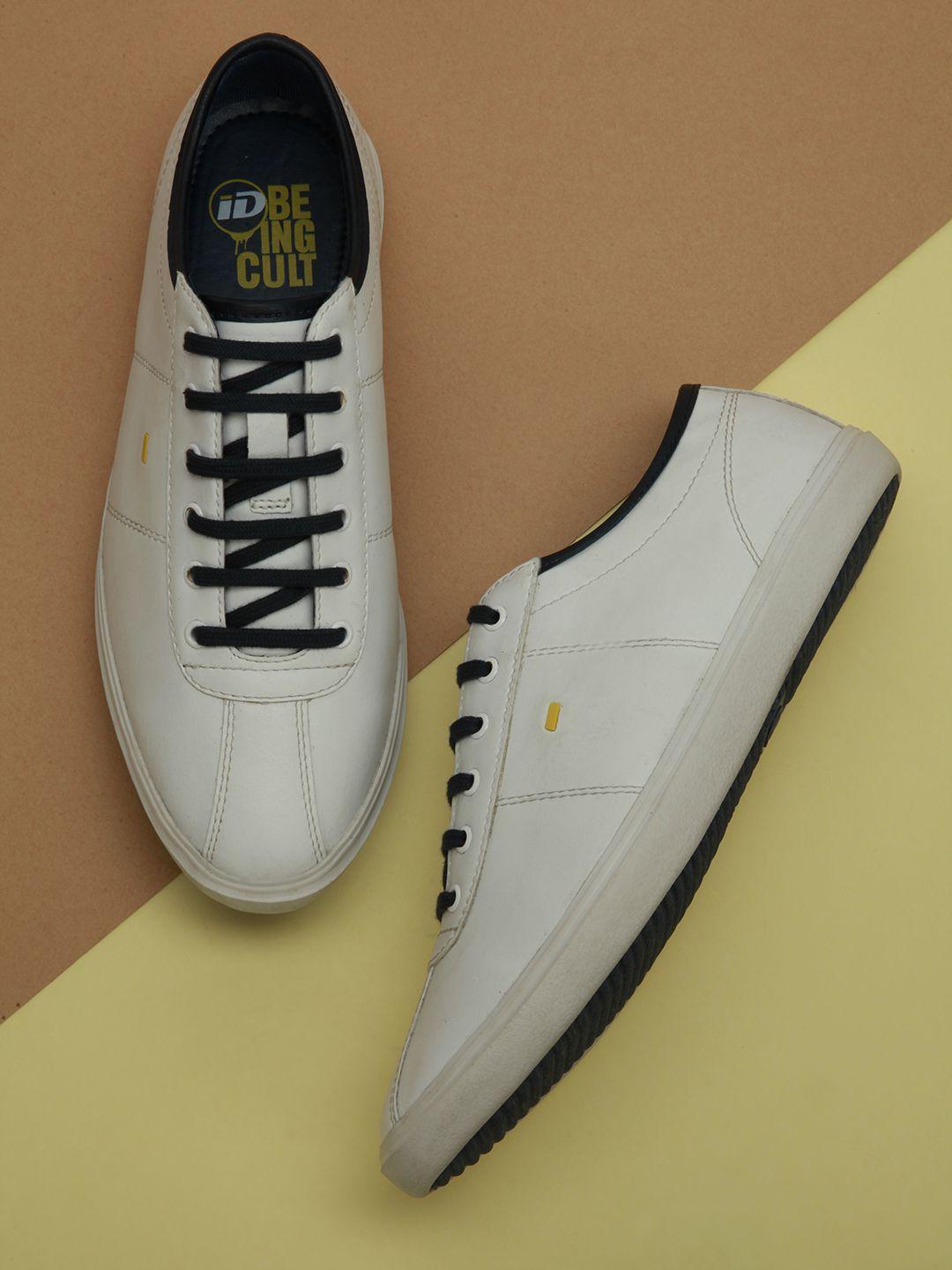 id men white leather sneakers