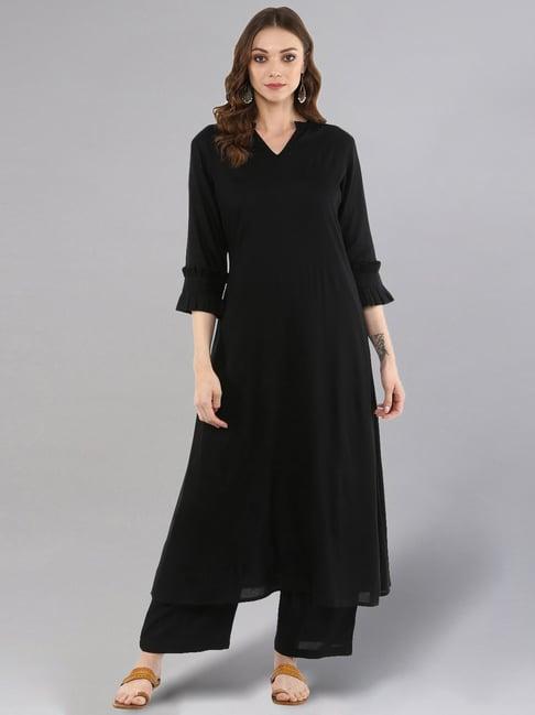 idalia black kurta palazzo set