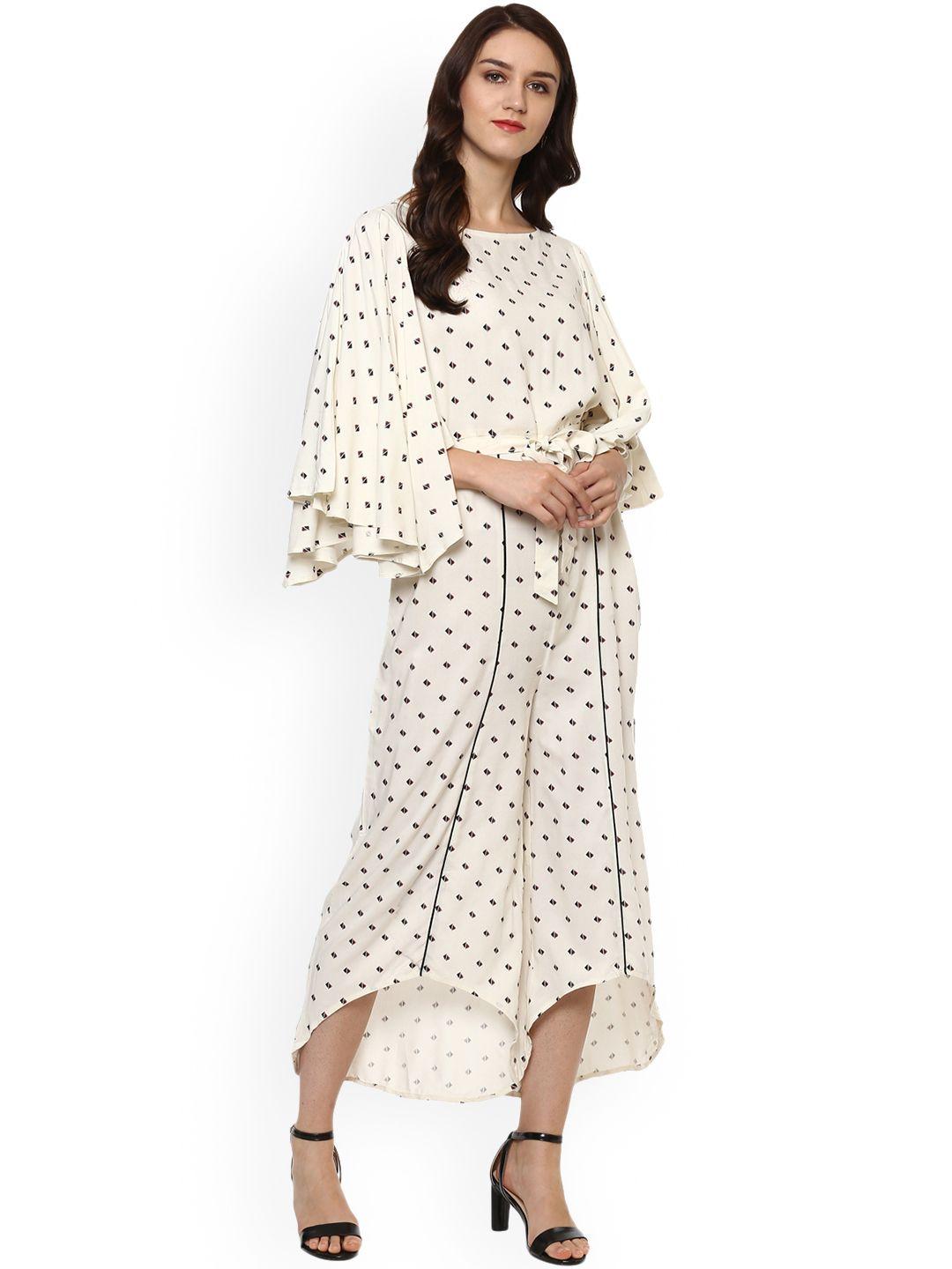 idalia cream-coloured printed culotte jumpsuit