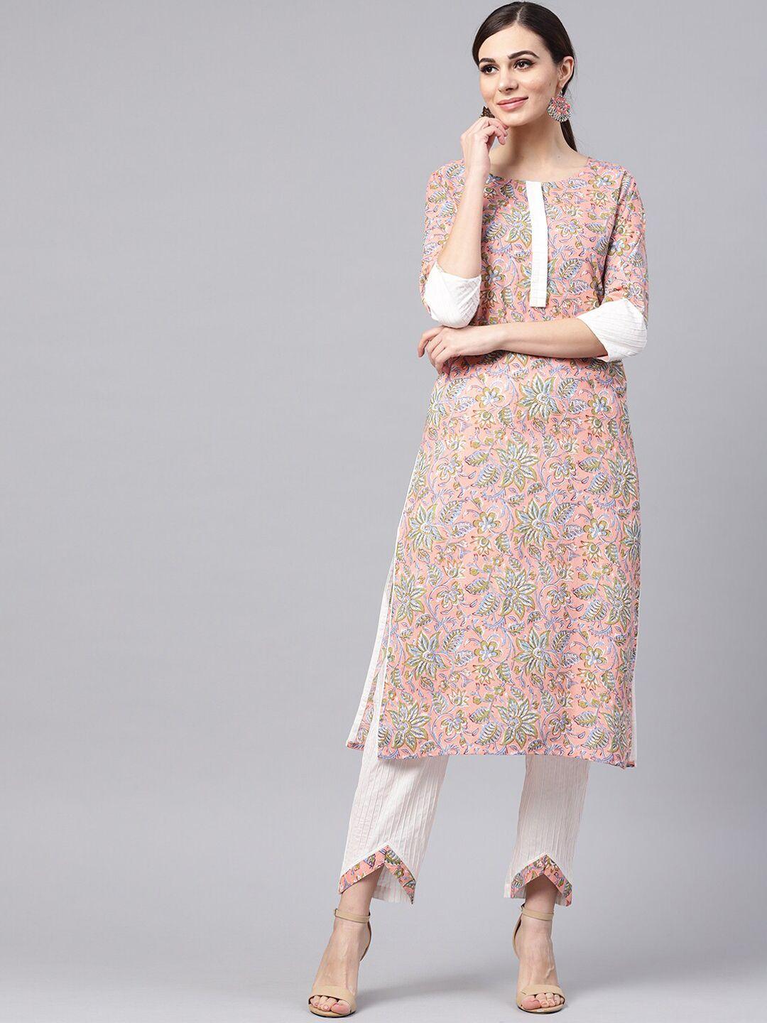 idalia floral printed straight kurta with trousers