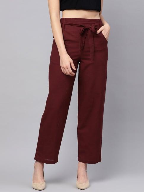 idalia maroon cotton pants