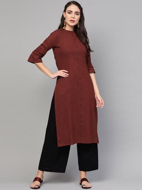 idalia maroon straight kurta