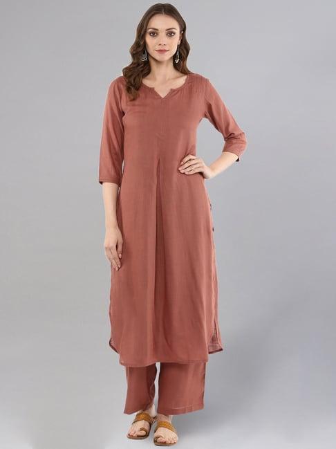 idalia peach kurta palazzo set