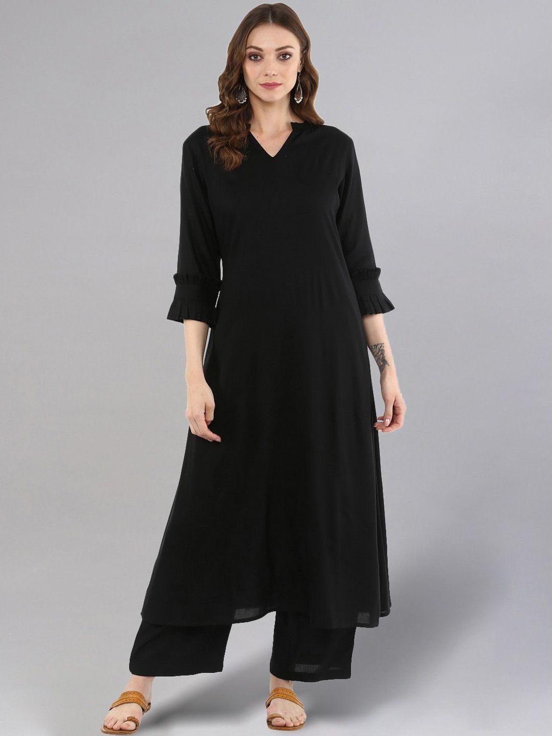 idalia women black kurta with palazzos