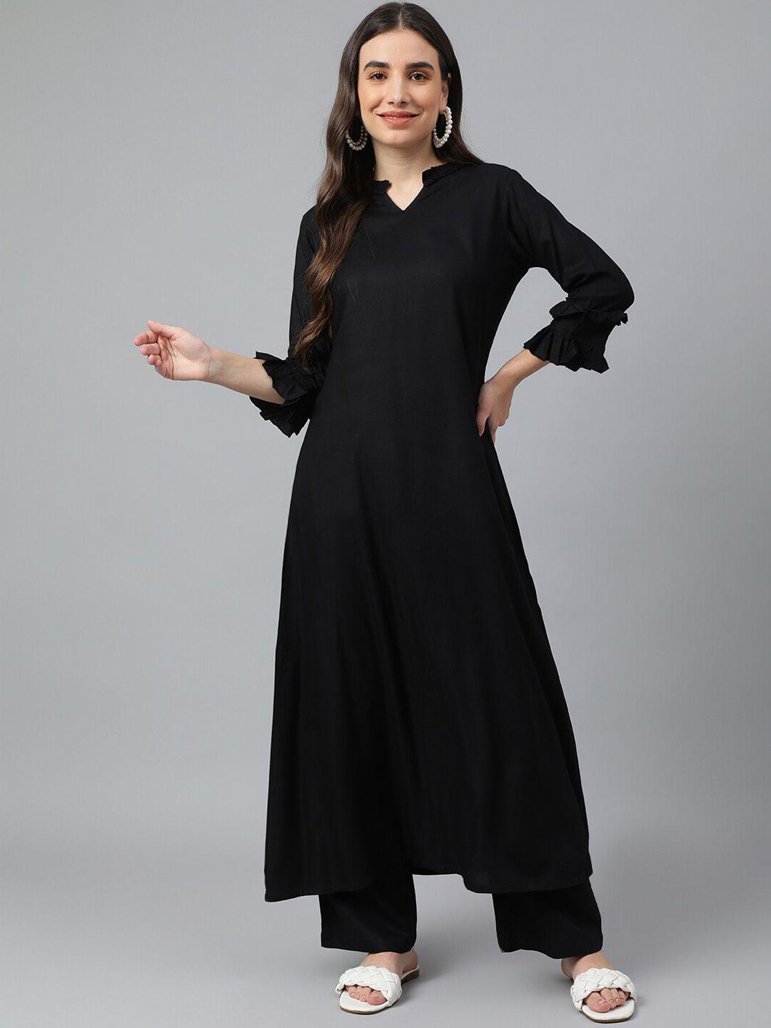 idalia women black kurta with palazzos