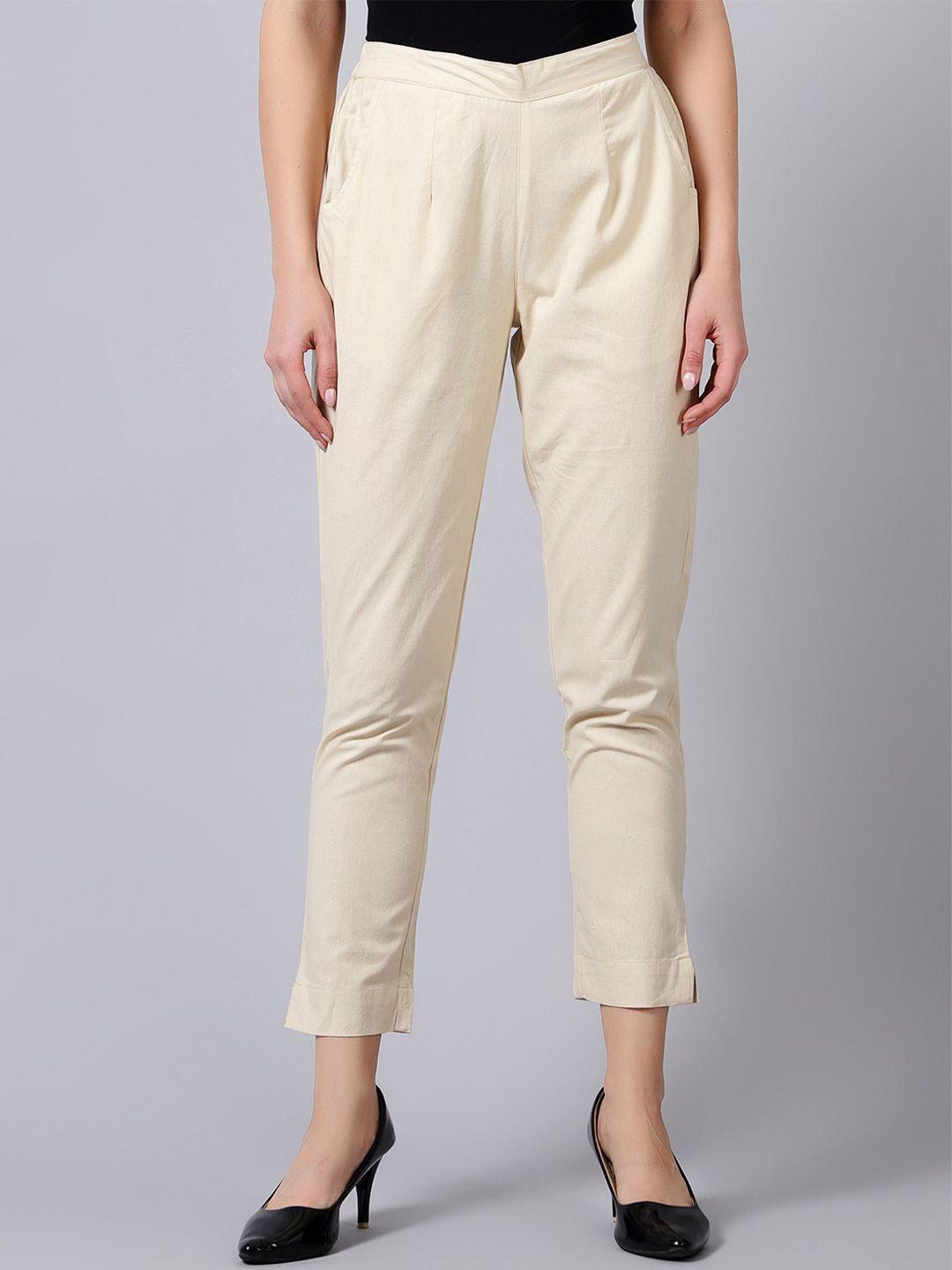 idalia women high-rise cotton trousers
