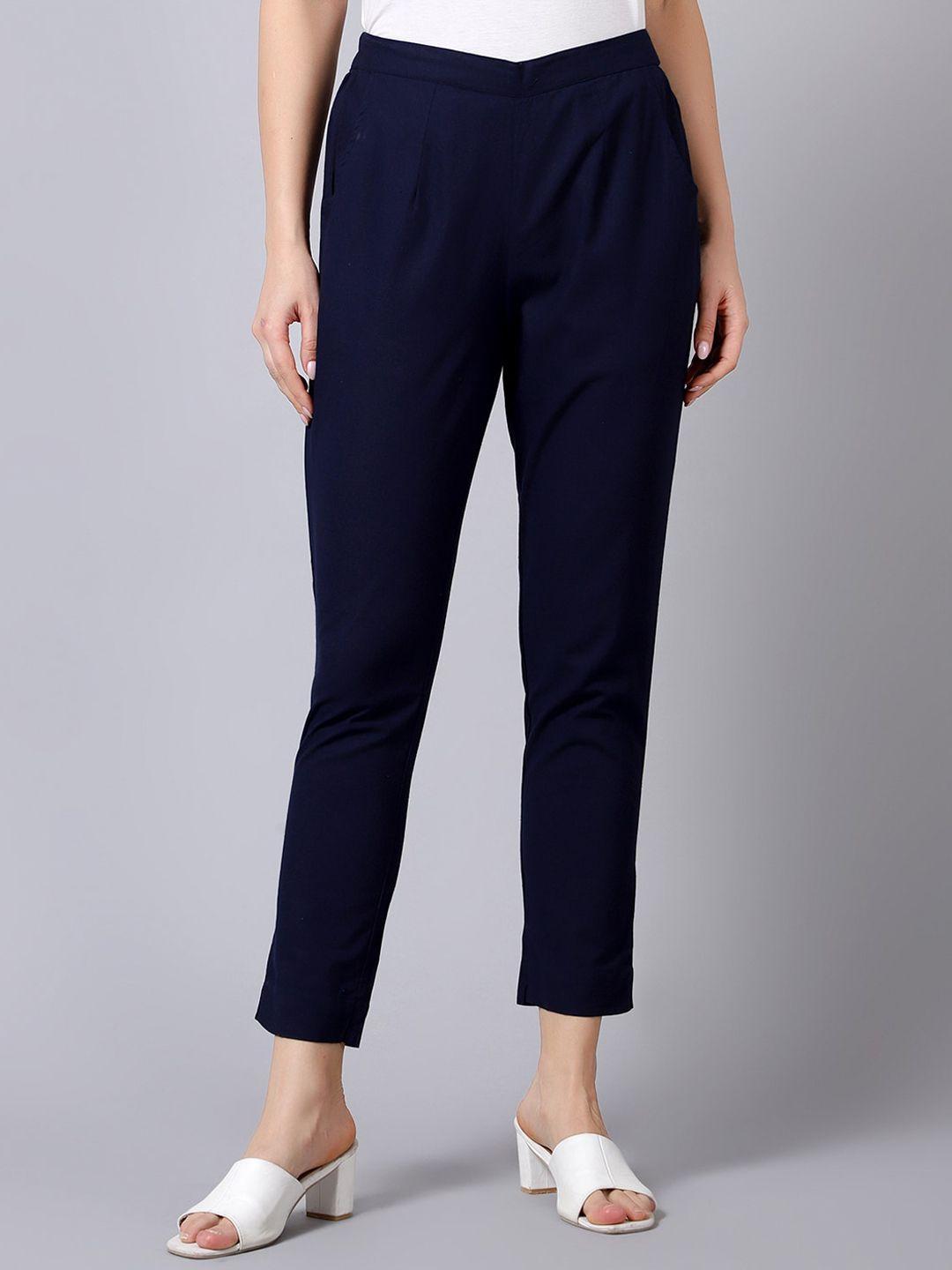 idalia women high-rise cotton trousers