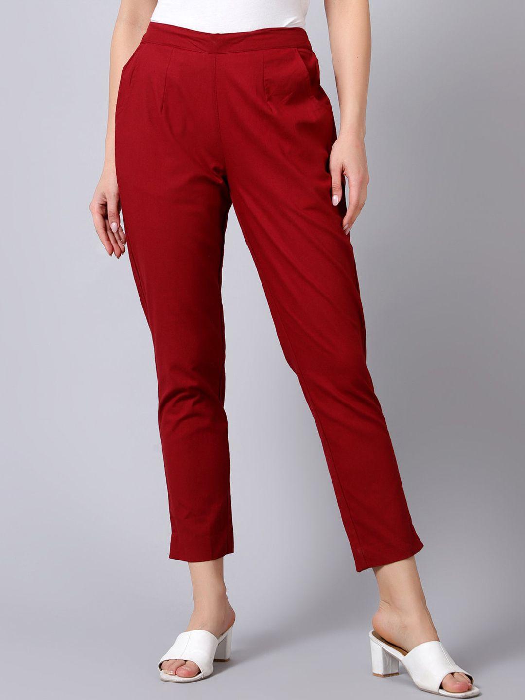 idalia women high-rise cotton trousers