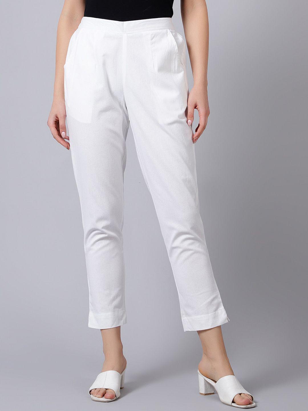 idalia women high-rise cotton trousers