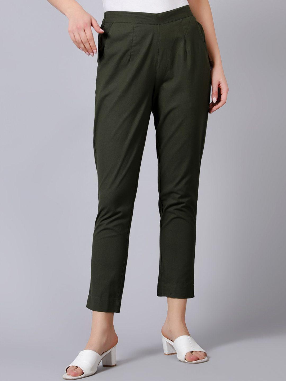 idalia women high-rise cotton trousers