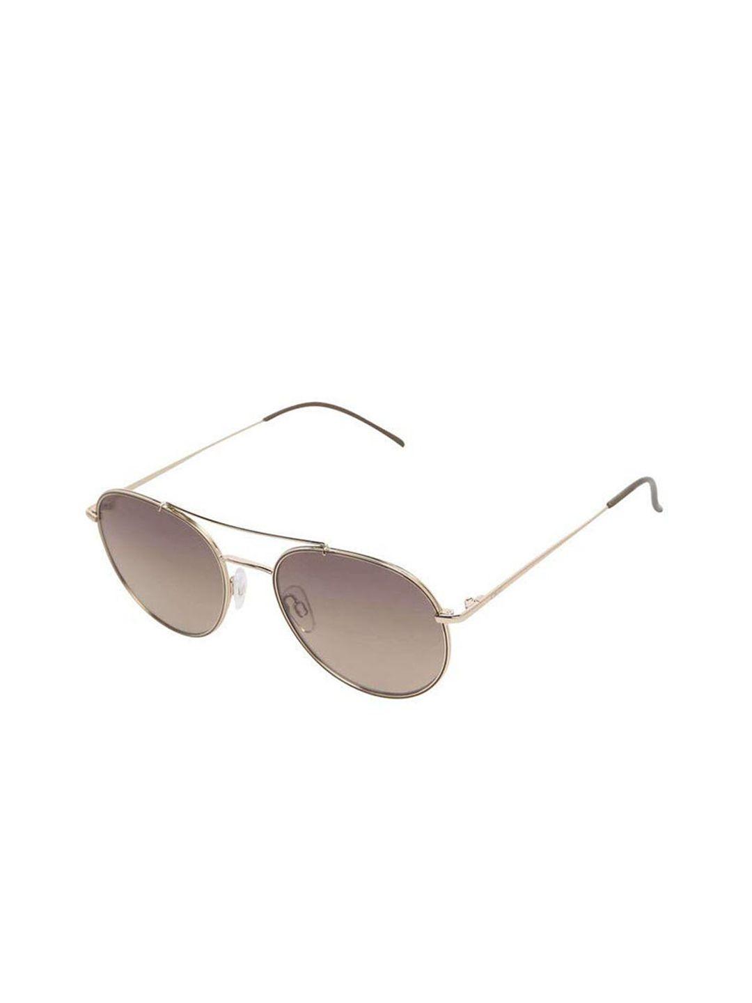 idee men brown lens & gold-toned aviator sunglasses with uv protected lens