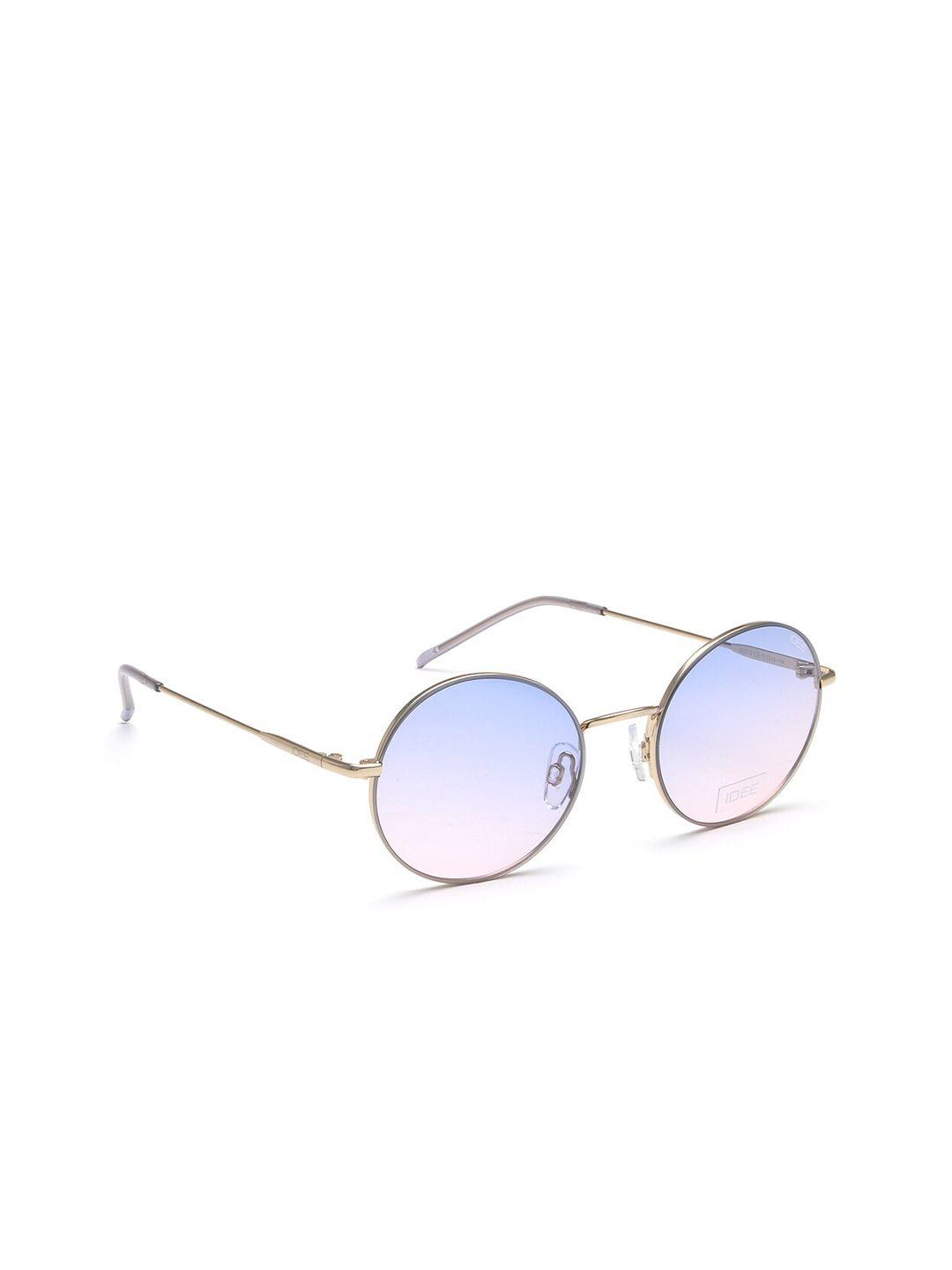 idee unisex pink lens & gold-toned round sunglasses with uv protected lens