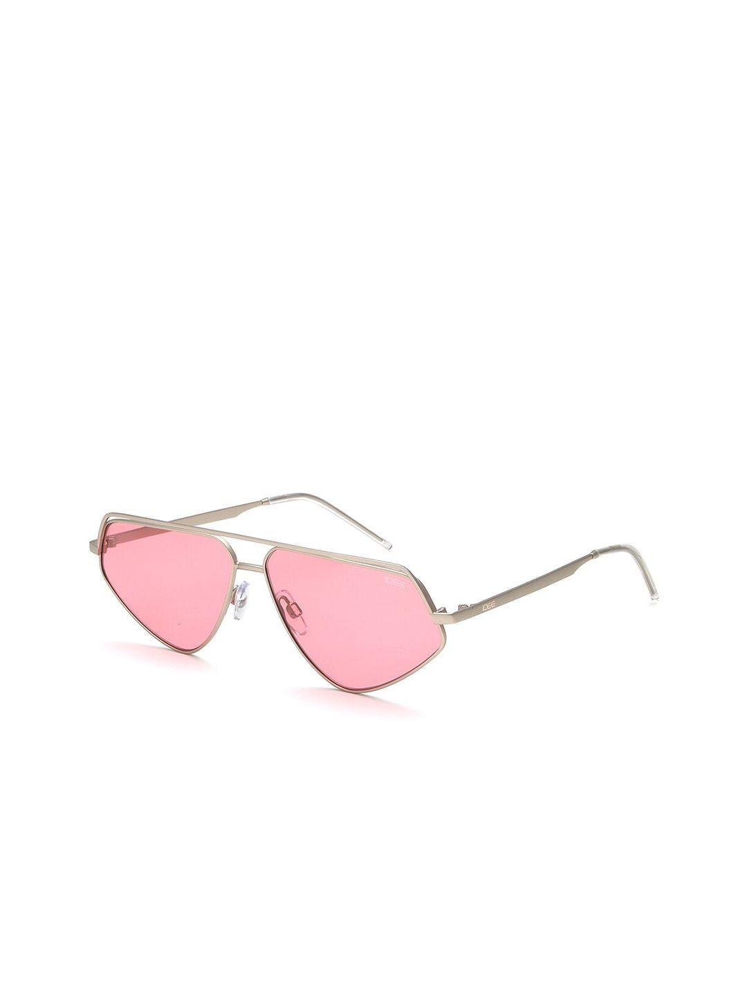 idee unisex pink lens & silver-toned square sunglasses with uv protected lens