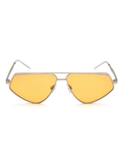 idee yellow geometric uv protection unisex sunglasses