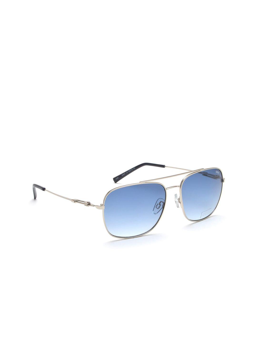 idee men blue & silver-toned polarised square sunglasses ids2637c3sg