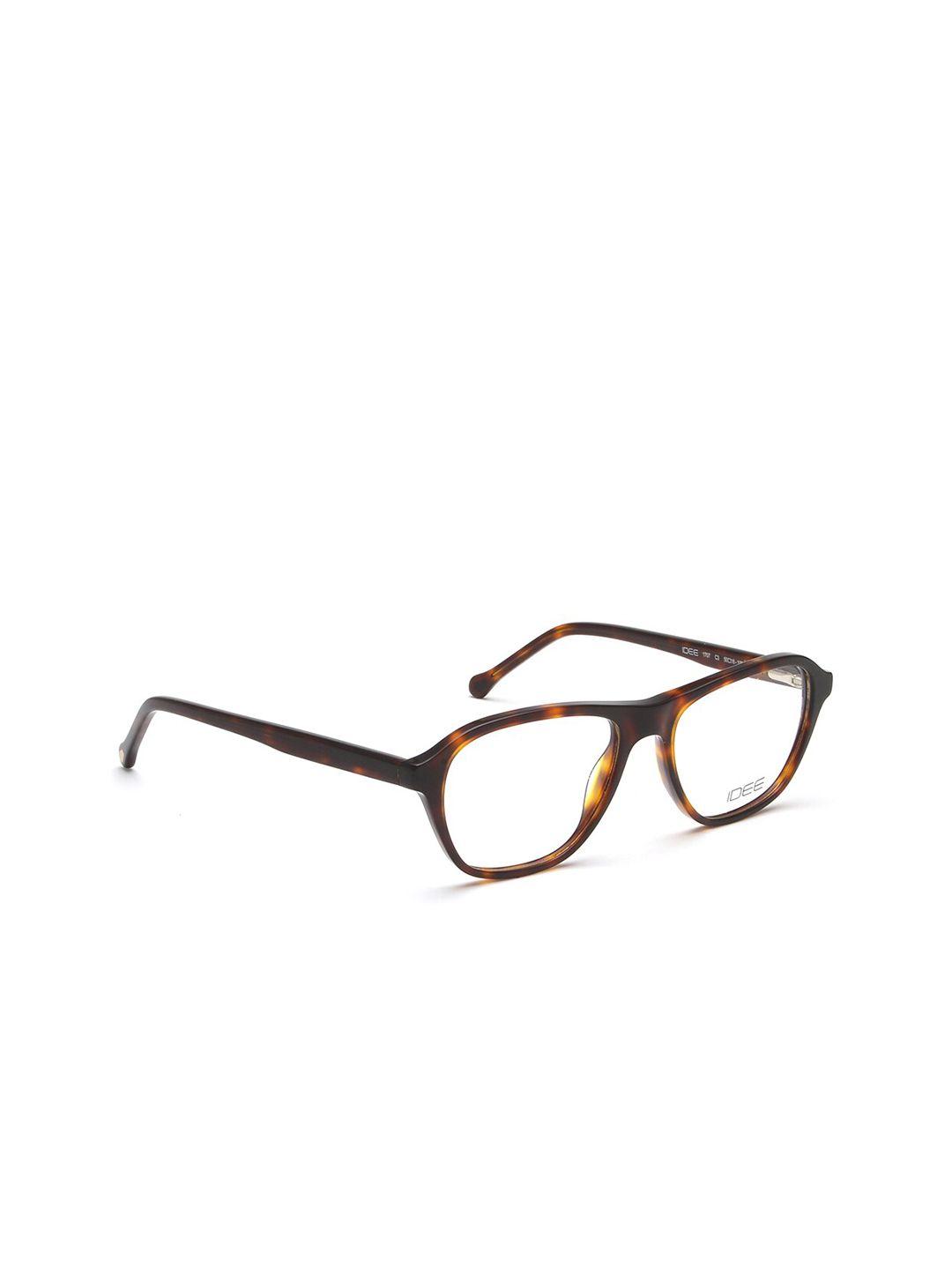 idee men brown & orange full rim square frames