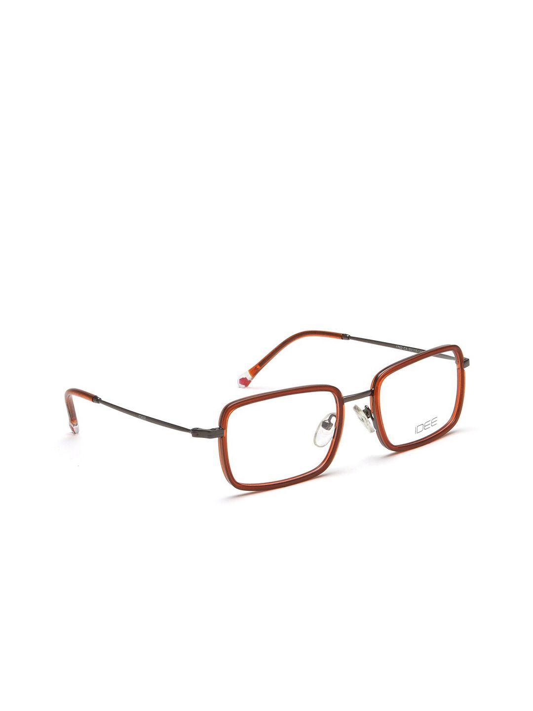 idee men brown full rim rectangle frames