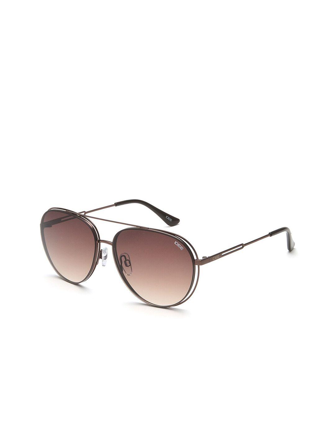 idee men brown lens & brown aviator sunglasses with uv protected lens