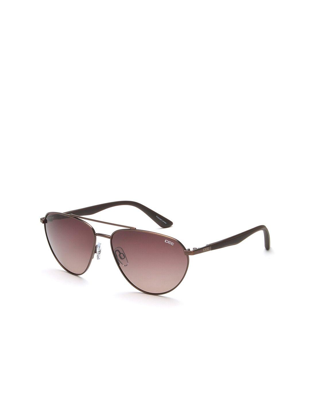 idee men brown lens & brown aviator sunglasses with uv protected lens