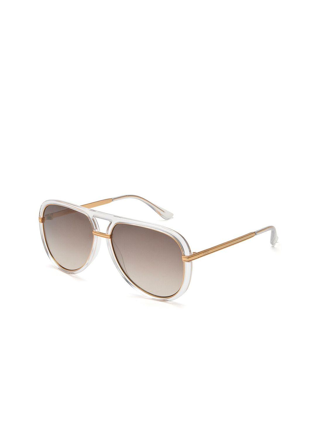 idee men gold lens & white aviator sunglasses with uv protected lens