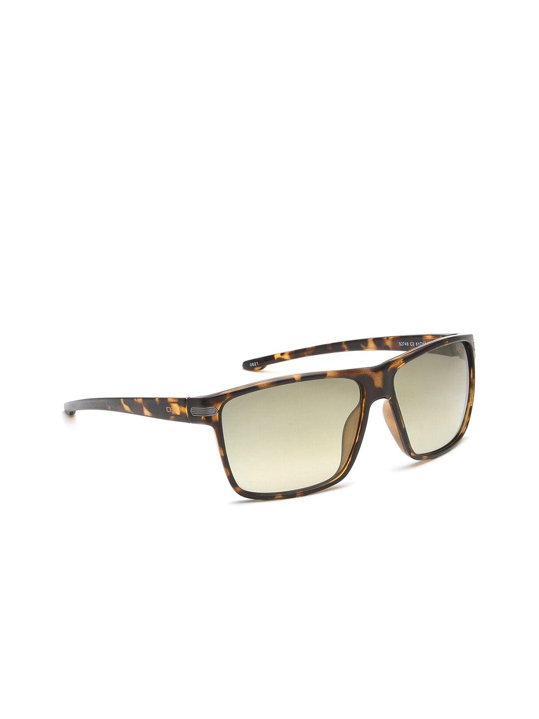 idee men green lens & brown wayfarer sunglasses with uv protected lens ids2749c2sg