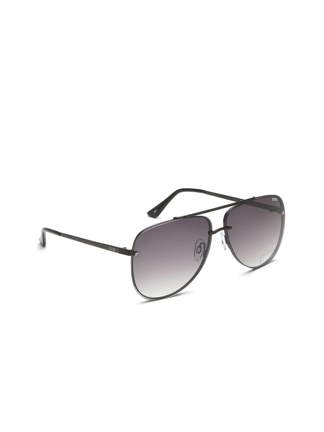 idee men grey lens & steel-toned aviator sunglasses with uv protected lens