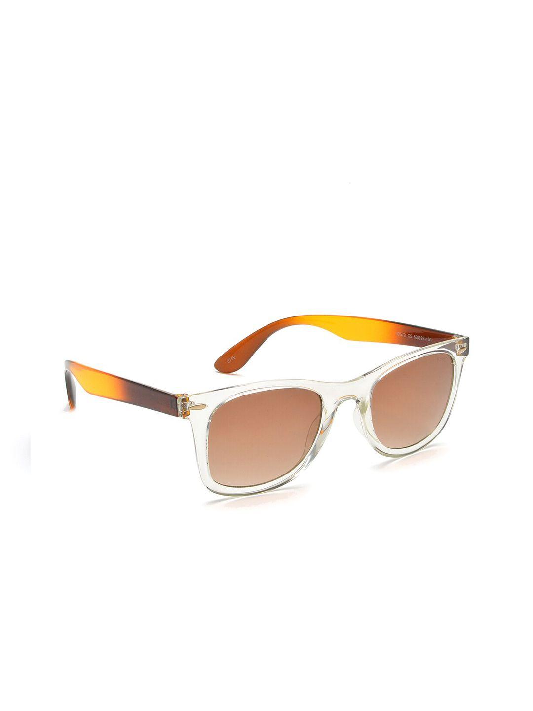idee men orange lens & silver-toned sunglasses with polarised lens