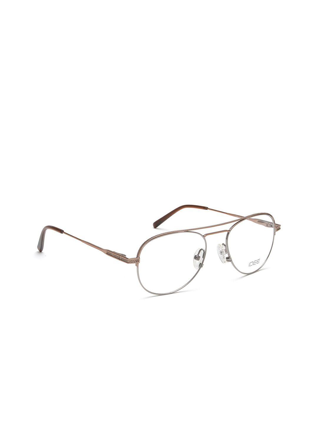 idee men silver-toned & rose gold full rim aviator frames