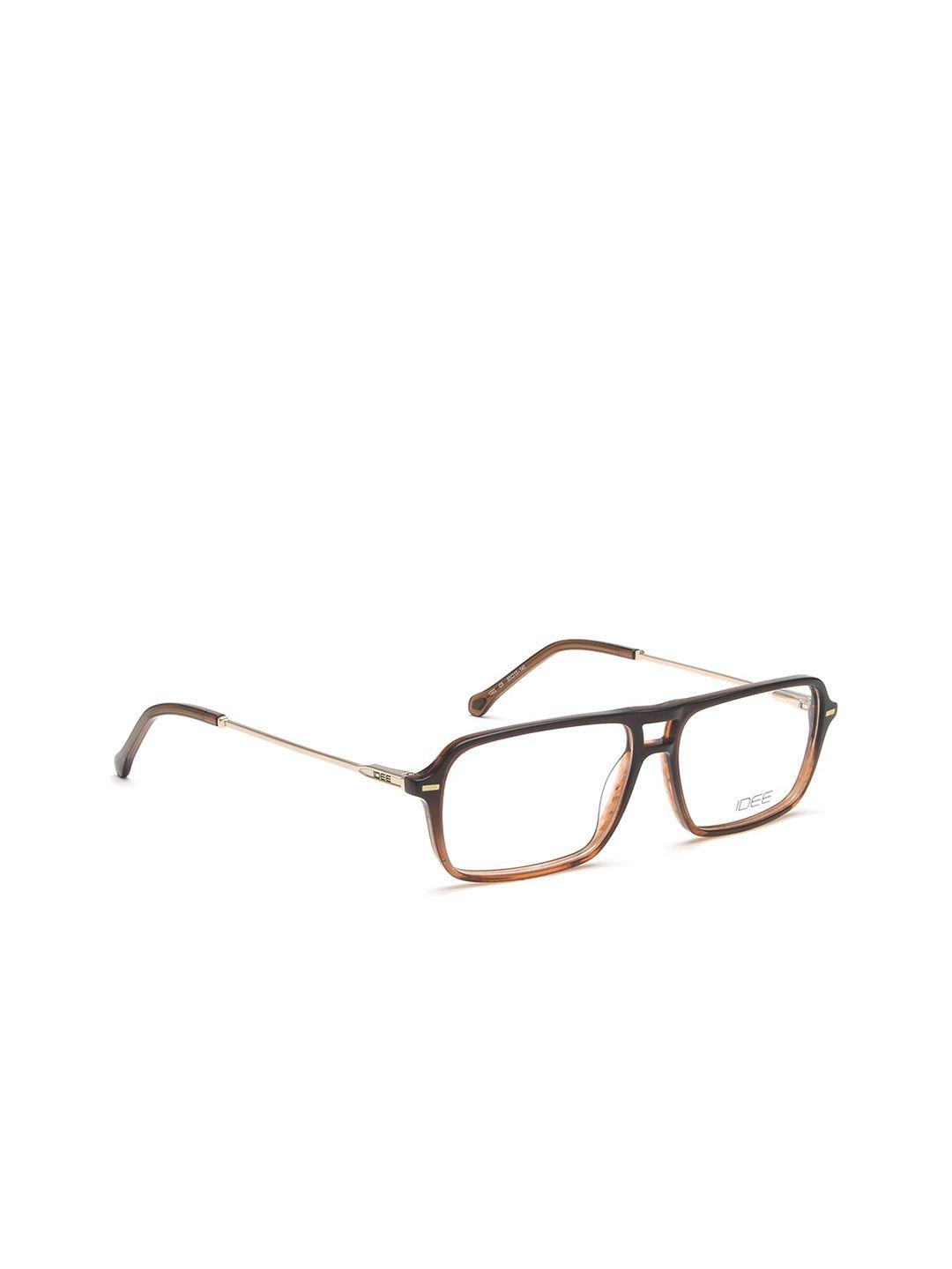 idee men transparent & brown full rim rectangle frames