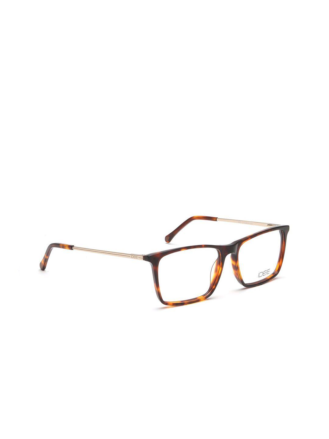 idee men white & brown solid full rim rectangle frames id1695c3fr