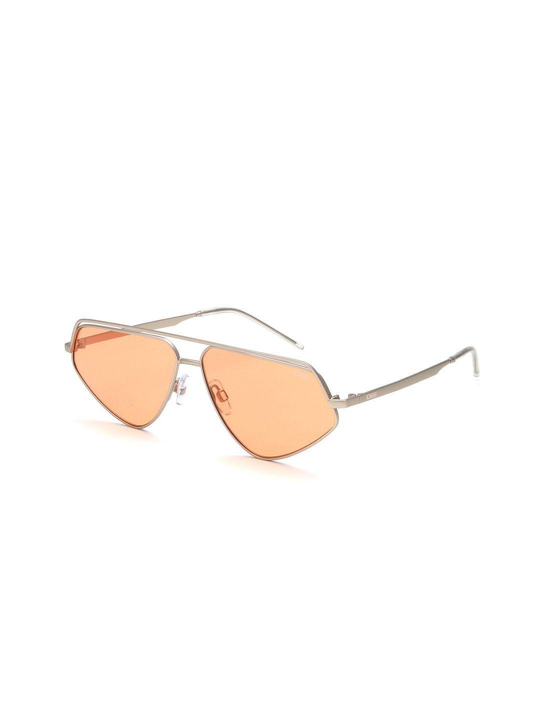 idee unisex orange lens & silver-toned square sunglasses with uv protected lens
