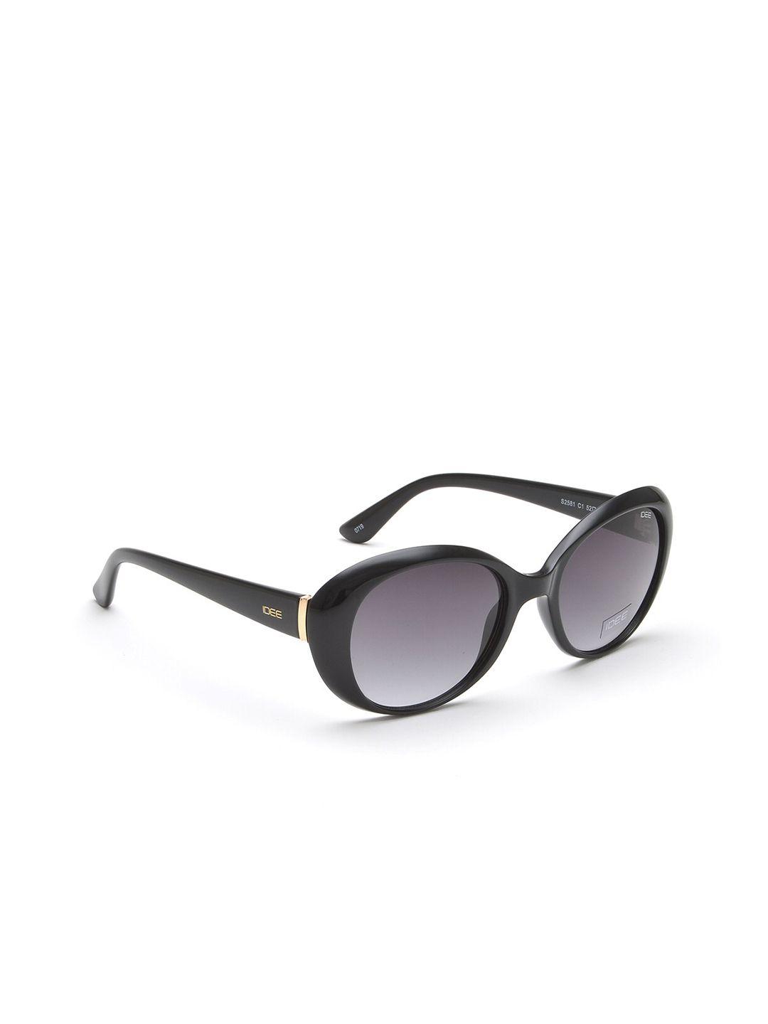 idee women black lens & black oval sunglasses ids2581c1sg
